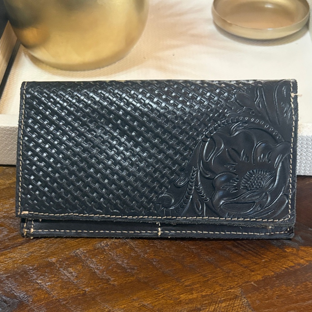 Patricia Nash Black Embossed Wallet
